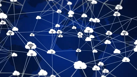 Cloud network conveying data all over the world abstract background Stock Footage 244178294