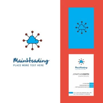 Cloud network  Creative Logo and business card. vertical Design Vector Stock Illustration