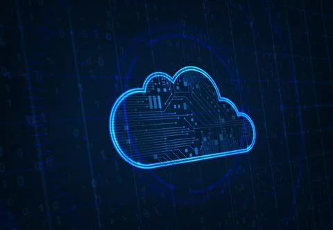 Cloud network, data storage and backup background Illustrazione stock
