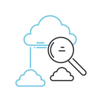 Cloud network diagnosis line icon, outline symbol, vector illustration, concept Ilustración de archivo