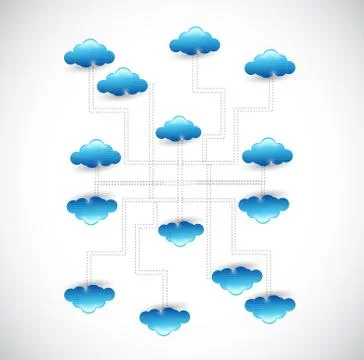 Cloud network diagram connection Stock Illustration