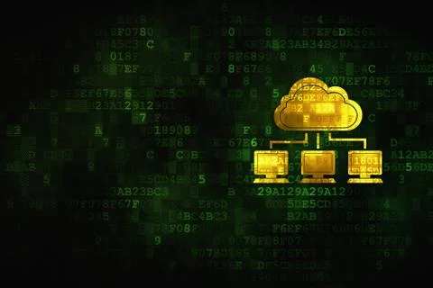 Cloud Network on digital background Stock Illustration