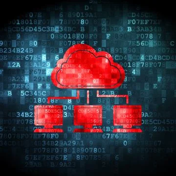 Cloud Network on digital background Stock Illustration