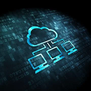 Cloud Network on digital background Illustrazione stock