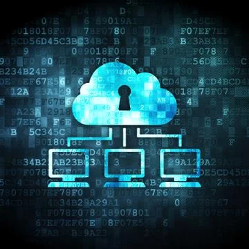 Cloud Network on digital background Stock Illustration