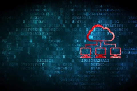 Cloud Network on digital background Stock Illustration