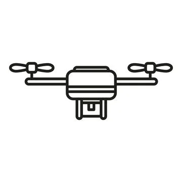 Cloud network drone control icon outline vector. Spy digital map Stock Illustration