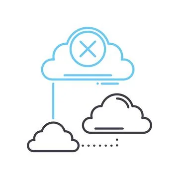 Cloud network error line icon, outline symbol, vector illustration, concept sign Stock Illustration