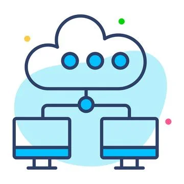 Cloud network flat line  icon modern illustration Illustrazione stock