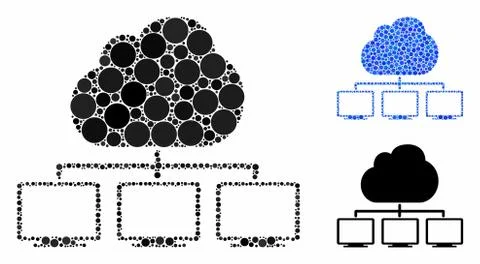 Cloud Network Hierarchy Composition Icon of Circles Ilustração Stock