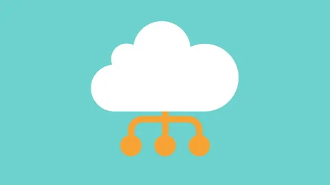 Cloud Network icon 2d Animation with Alpha Matte Stock Footage 336039114