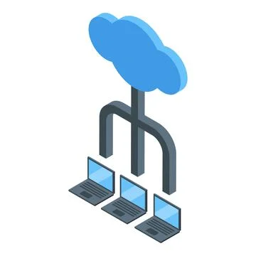 Cloud network icon isometric vector. Data system Stock Illustration