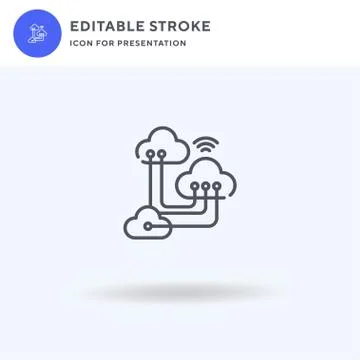 Cloud Network icon vector, filled flat sign, solid pictogram isolated on white 스톡 일러스트