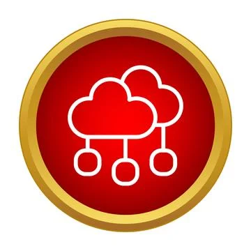 Cloud network icon visualizing data storage and hosting 스톡 일러스트