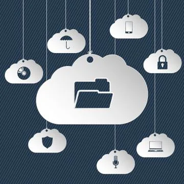 Cloud network icons hanging Stock Illustration