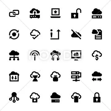 Cloud Network Icons Set
