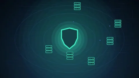 Cloud Network with Infected Computer Alert Security Threat Detection Animation Stock Footage 347604699