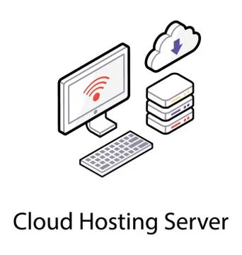 Cloud network, isometric icon design Stockillustratie