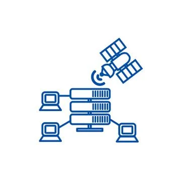 Cloud network line icon concept. Cloud network flat vector symbol, sign, outline イラスト素材