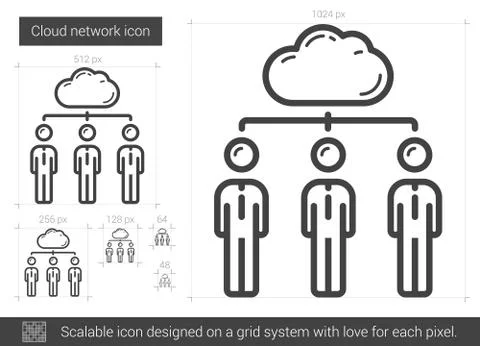 Cloud network line icon 스톡 일러스트