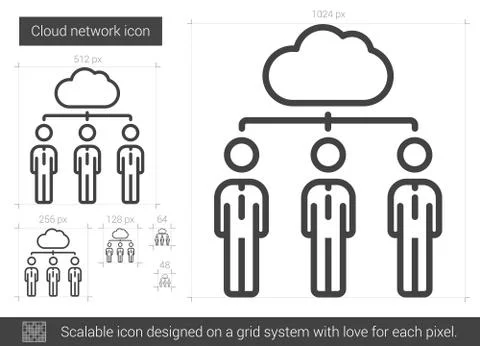 Cloud network line icon. 스톡 일러스트