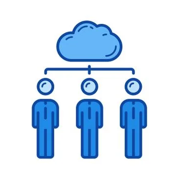 Cloud network line icon. イラスト素材