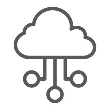 Cloud network line icon, internet and seo イラスト素材