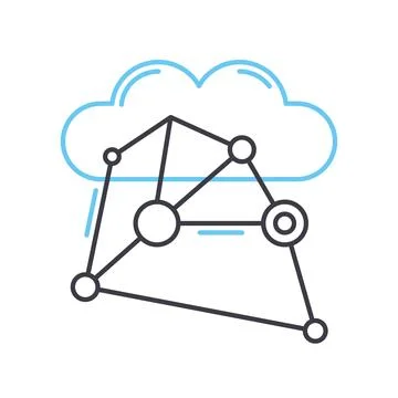 Cloud network line icon, outline symbol, vector illustration, concept sign 스톡 일러스트