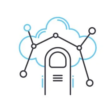 Cloud network line icon, outline symbol, vector illustration, concept sign Stock Illustration
