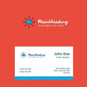 Cloud network  logo Design with business card template. Elegant corporate ide イラスト素材