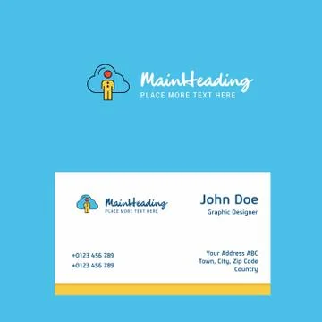 Cloud network logo Design with business card template. Elegant corporate iden イラスト素材