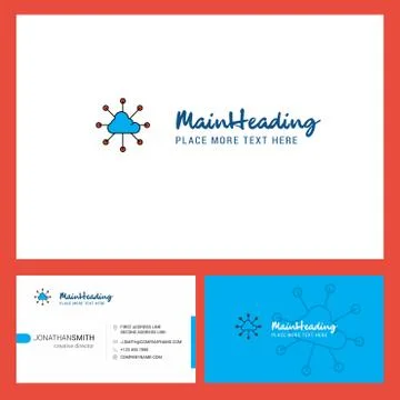 Cloud network  Logo design with Tagline &amp; Front and Back Busienss Card Templa イラスト素材