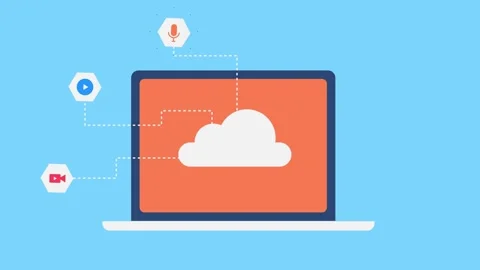 Cloud network OTT-platform, entertainment media service animation. Stock Footage 243627209