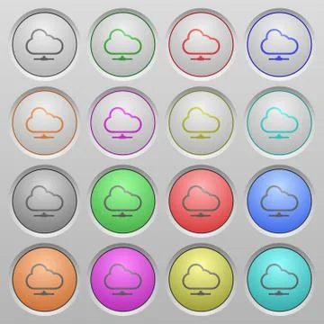 Cloud network plastic sunk buttons Illustrazione stock