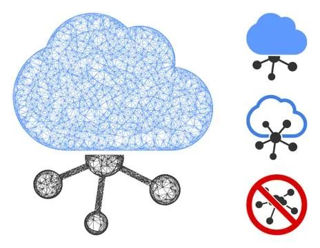 Cloud Network Polygonal Web Vector Mesh Illustration Stockillustratie