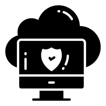 Cloud Network, Protection and security vector icons set cyber computer netw.. Illustrazione stock