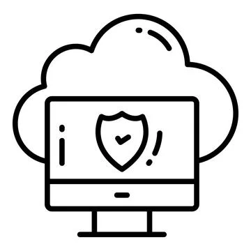 Cloud Network, Protection and security vector icons set cyber computer netw.. イラスト素材