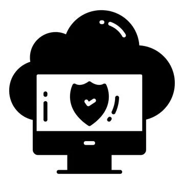 Cloud Network Protection and security vector icons set cyber computer netwo.. 스톡 일러스트