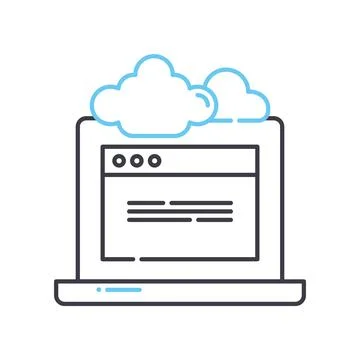 Cloud network service line icon, outline symbol, vector illustration, concept Illustrazione stock