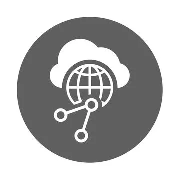 Cloud, network, sharing icon. Gray vector graphics. Stock Photos