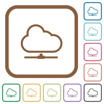 Cloud network simple icons 스톡 일러스트