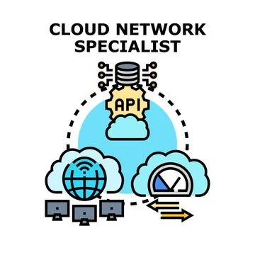 Cloud network specialist managing digital infrastructure technology 스톡 일러스트