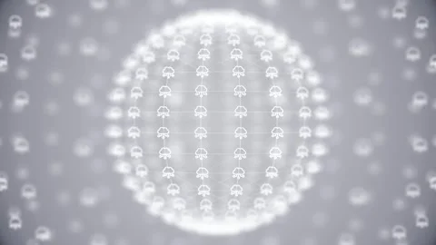 Cloud Network Sphere Animation – Futuristic Digital Cloud Computing Background Stock Footage 320530218