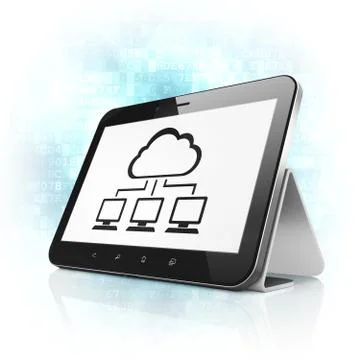Cloud Network on tablet pc computer Illustrazione stock