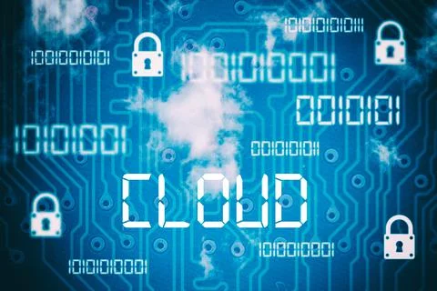 Cloud network technology background with binary codes Illustrazione stock