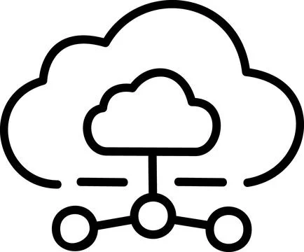 Cloud network topology architecture linear icon Stock Illustration