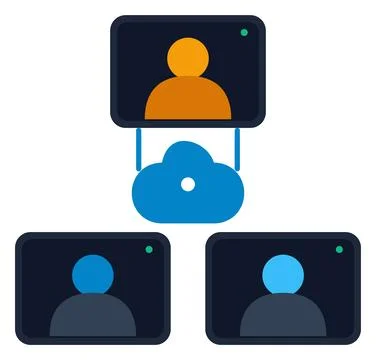 Cloud Network User Element Flat Vector Design Commercial Visual Graphic Stock Illustration
