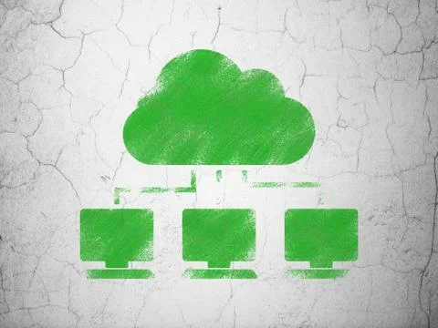 Cloud Network on wall background Stock Illustration