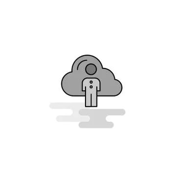 Cloud network Web Icon. Flat Line Filled Gray Icon Vector 스톡 일러스트