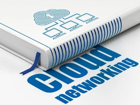 Cloud networking concept: book Cloud Network, Cloud Networking on white Illustrazione stock